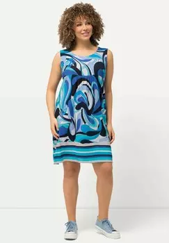 Платье из джерси PRINT SLEEVELESS SWING Ulla Popken, синий