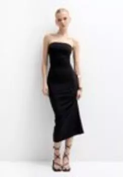 Платье из джерси STRAPLESS GATHERED Pull&Bear, черный