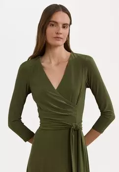 Платье из джерси SURPLICE JERSEY DRESS Lauren Ralph Lauren, оливковый