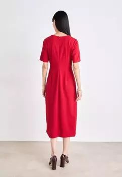 Платье из джерси SURPLICE RUFFLE DKNY, красный