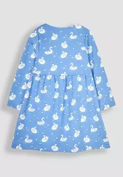 Платье из джерси SWAN FLORAL BUTTON FRONT REGULAR FIT JoJo Maman Bb, синий