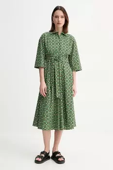 Платье из хлопка Weekend Max Mara, зеленый