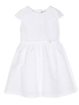 Платье из тафты с логотипом Herno Kids, белый