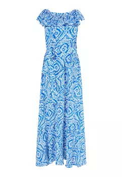 Платье IZIA Maxi Mit Print, синий