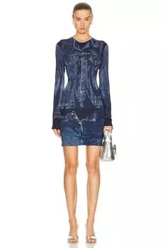 Платье Jean Paul Gaultier Trompe L'Oeil Flag Label, цвет Navy & Blue