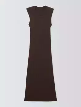 Платье John Lewis Wide Rib Midi, цвет chocolate