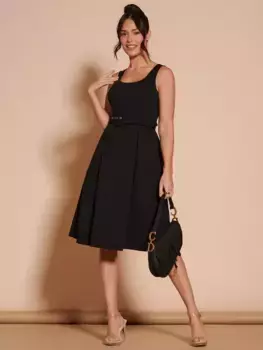 Платье Jolie Moi Belted Swing Midi, черный