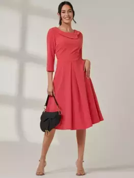 Платье Jolie Moi Fold Neck Midi, цвет watermelon