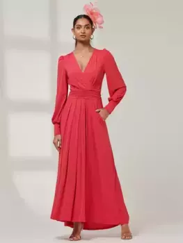 Платье Jolie Moi Guilia Long Sleeve Maxi, красный