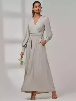 Платье Jolie Moi Guilia Long Sleeve Maxi, цвет dove