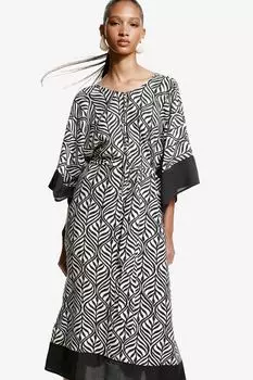 Платье-Кафтан с поясом H&M, черный
