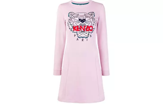 Платье Kenzo с длинными рукавами, розовый