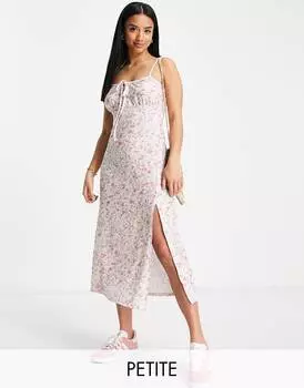 Платье-комбинация миди с цветочным принтом Miss Selfridge Petite