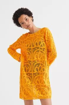 Платье крючком H&amp;M, темно-желтый