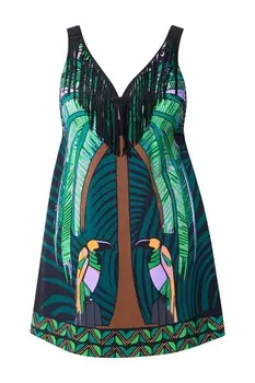 Платье-купальник с футболкой Ulla Popken, цвет Green/Light green