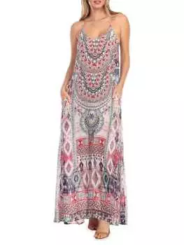 Платье La Moda Clothing макси с принтом, мультиколор