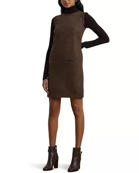 Платье Lauren Ralph Lauren Checked Wool-Blend Shift Dress, цвет Brown/Tan/Purple Multi