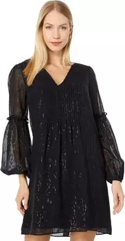 Платье Lilly Pulitzer Cleme Long Sleeve Silk Dress, цвет Onyx Fish Clip Chiffon