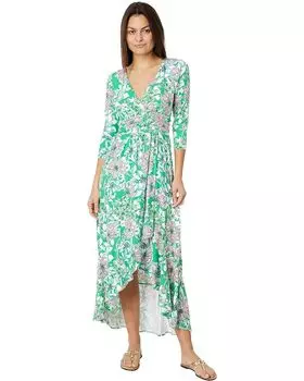 Платье Lilly Pulitzer Moana 3/4 Sleeve Maxi, цвет Spearmint Blossom Views