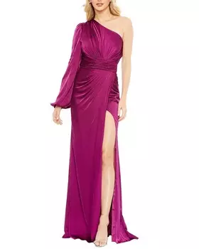 Платье Mac Duggal с одним рукавом, розовый