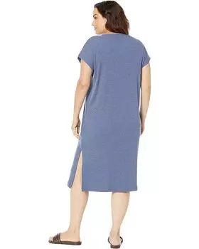 Платье Madewell Plus Ribbed Shoulder Tee Dress, цвет Soft Twilight