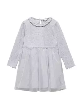 Платье MANGO KIDS, пестрый серый