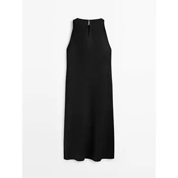 Платье Massimo Dutti Linen Halter, черный