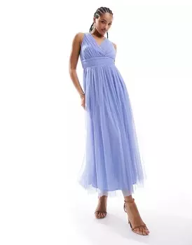 Платье макси Anaya Wrap Front Open Back, голубой
