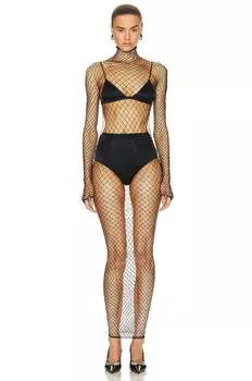 Платье макси Balenciaga Net, черный