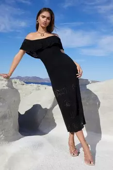 Платье макси Bardot крючком Lipsy, черный