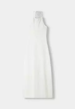 Платье макси Bershka, бежевый