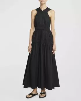 Платье макси без рукавов Libby из поплина Proenza Schouler White Label, цвет Black