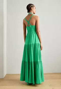 Платье макси DRESS WITH SMOCK DETAIL Scotch & Soda, зеленый
