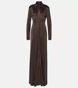 Платье макси из джерси Tom Ford, цвет deep brown