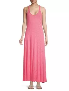 Платье макси из меланжевой майки ATM Anthony Thomas Melillo Pink
