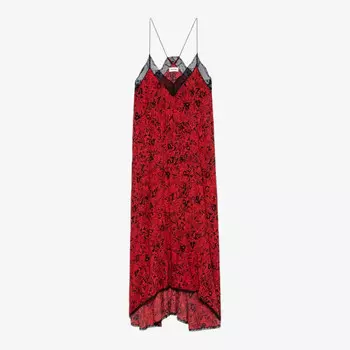 Платье макси из ткани Risty с V-образным вырезом Zadig&Voltaire, красный