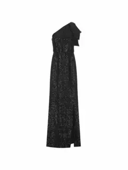 Платье макси на одно плечо Elie Saab, зелёный