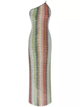 Платье макси на одно плечо Missoni, красный