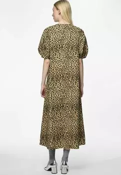Платье макси Pcnancy Leoprint Pieces, светло-серый