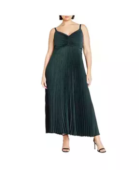 Платье макси Plus Size Ariana CITY CHIC, зеленый