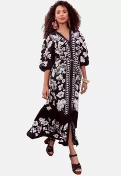 Платье макси REGULAR FIT - V-NECK Love & Roses, черный