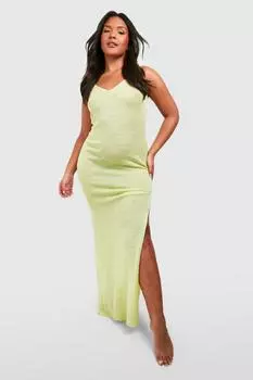 Платье макси с бретелями и крючком boohoo, желтый