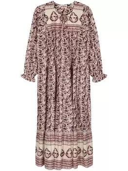 Платье макси с цветочным принтом Scotch & Soda, нейтральный цвет