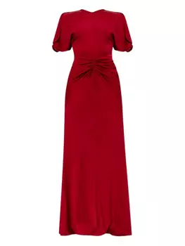 Платье макси с драпировкой Victoria Beckham, красный