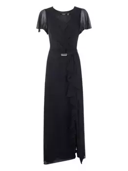 Платье макси с оборками Lauren Ralph Lauren, черный