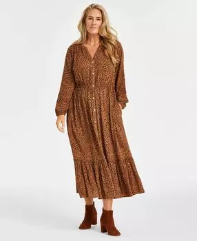 Платье макси с принтом Femme больших размеров Style & Co