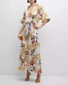 Платье макси с принтом Winny Shell Ungaro, цвет Ivory Mult