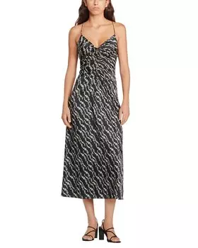 Платье макси Sandro Woven, черный