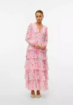 Платье макси VMFELICIA LANGES Vero Moda, розовый