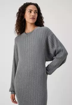 Платье макси VMIVY O NECK ANKLE DRESS Vero Moda Tall, цвет Mottled Grey